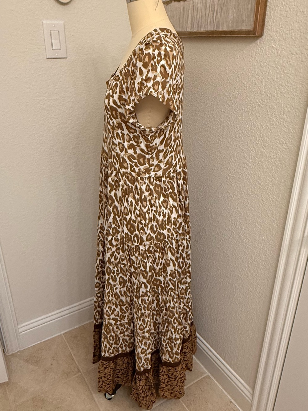 Soft Surroundings Kara Leopard-Print Midi Dress sz L - Picture 5 of 13